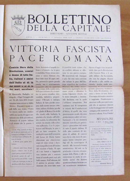BOLLETTINO della CAPITALE - Anno I N.7 1936 - Direttore …