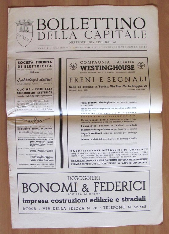 BOLLETTINO della CAPITALE - Anno I N.9 1936 - Direttore …