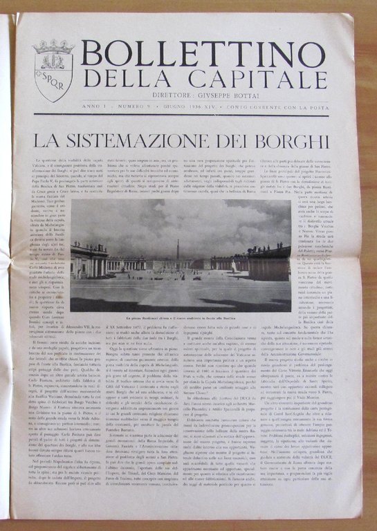 BOLLETTINO della CAPITALE - Anno I N.9 1936 - Direttore …