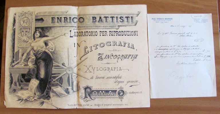 Bozzetto originale del Laboratorio di Enrico BATTISTI con lettera Ordine … | Immagine Gallery 1