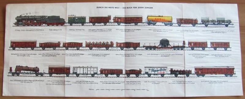 Brochure Pieghevole Treni. Locomotive, Vagoni, Treni Merci Con Shell, Pschorr …