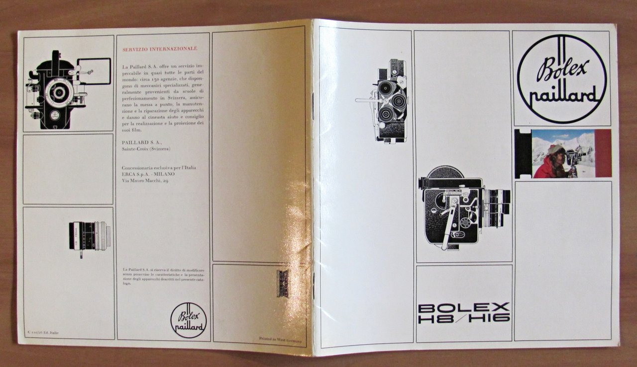 Brochure Pubblicitaria BOLEX H8/H16 - Cinepresa