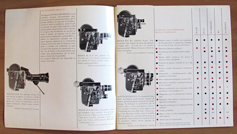 Brochure Pubblicitaria BOLEX H8/H16 - Cinepresa