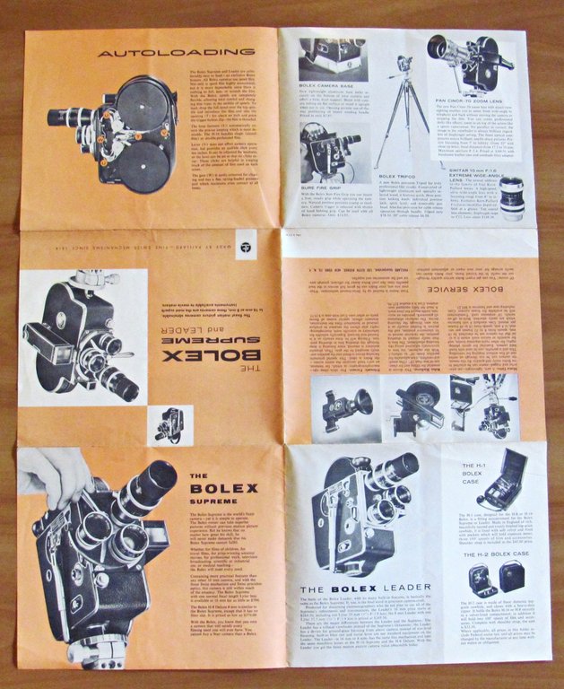 Brochure THE BOLEX SUPREME - Fotografia/Cinematografia, anni '60