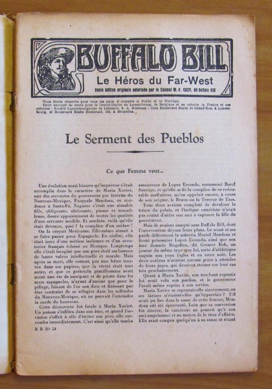 BUFFALO BILL Le Héros du Far-West N.29 - Le Serment …