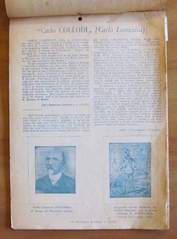 CALENDARIO 1954 - LE AVVENTURE DI PINOCCHIO Illustrate | Immagine Gallery 2