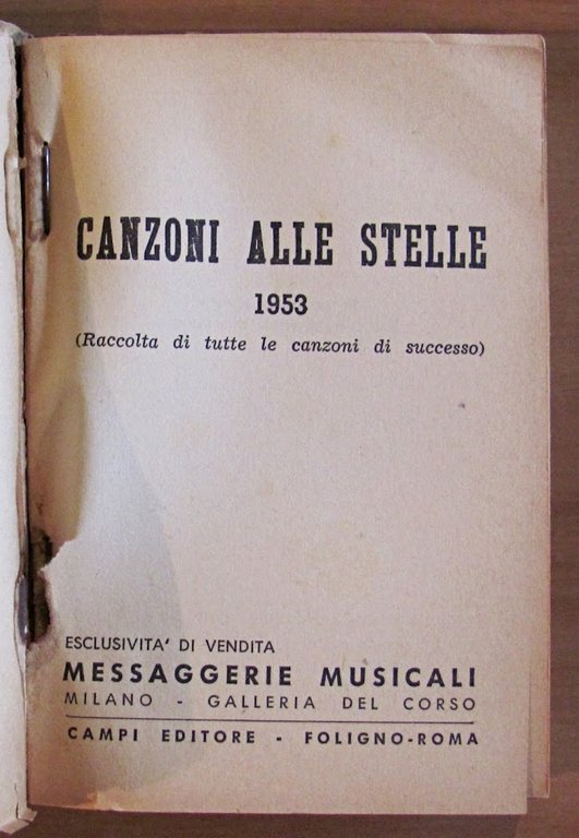 CANZONI ALLE STELLE 1953 Anno 5 N.6 Sett 1953 - …