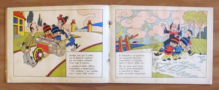 CARO E CORA scolari all'aria aperta - Cartoccino anni '20 …