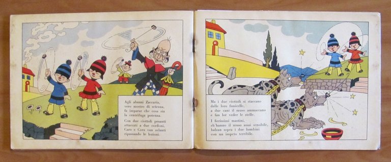 CARO E CORA scolari all'aria aperta - Cartoccino anni '20 …