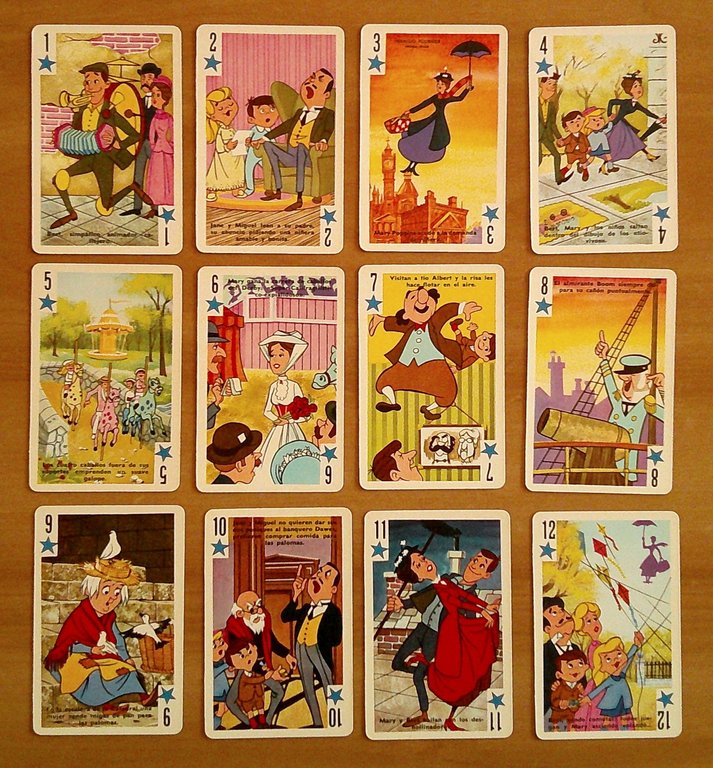 CARTE da Gioco DISNEY FESTIVAL, 1966 - Pinocchio, Mary Poppins, …