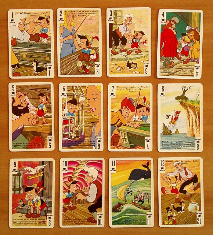 CARTE da Gioco DISNEY FESTIVAL, 1966 - Pinocchio, Mary Poppins, …