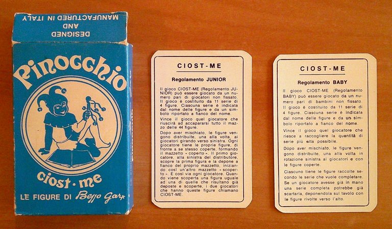 CARTE da Gioco PINOCCHIO CIOST ME Disegnate da BEPPO GAR, …