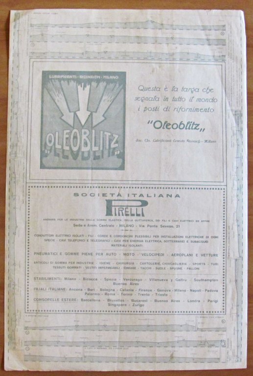 Cartina ATLANTE STRADALE Touring Club - BRINDISI - LECCE, 1924