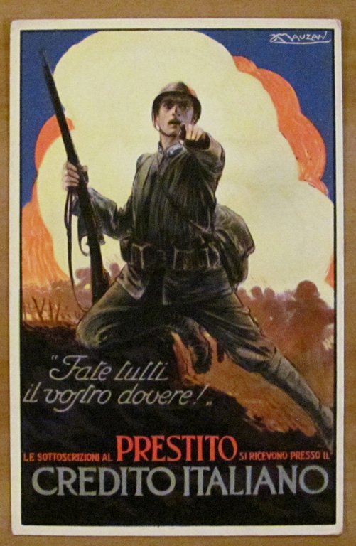 Cartolina a colori CREDITO ITALIANO - ill. MAUZAN | Immagine Gallery 1