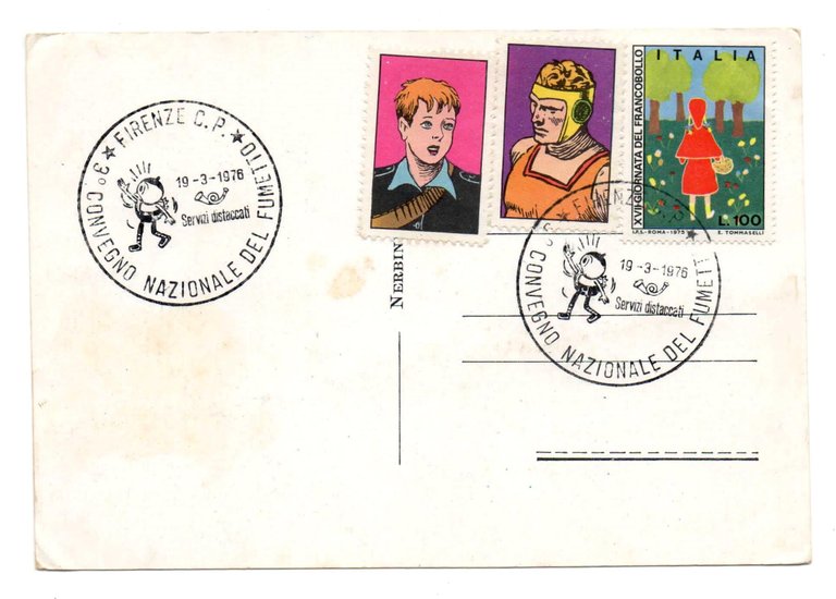 Cartolina CONVEGNO AMICI NERBINI 1976 con Francobolli CINO e FRANCO …