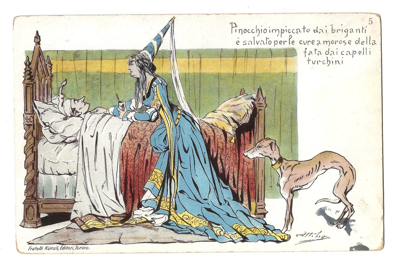 Cartolina PINOCCHIO salvato dalla Fata, anni '30 Non Viaggiata - … | Immagine principale