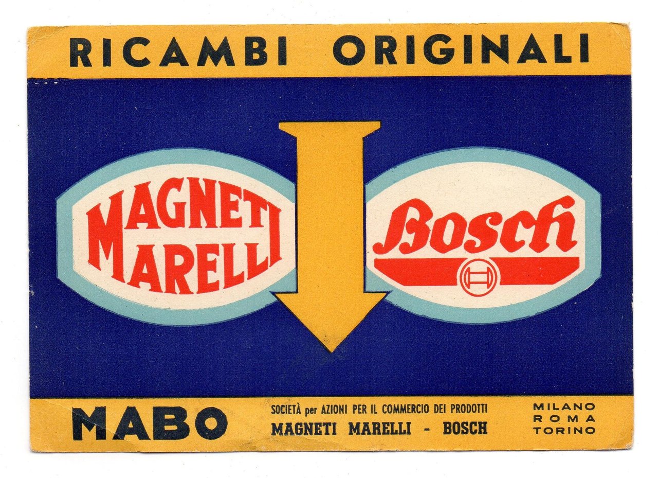 Cartolina Pubblicitaria - RICAMBI ORIGINALI MAGNETI MARELLI e BOSCH