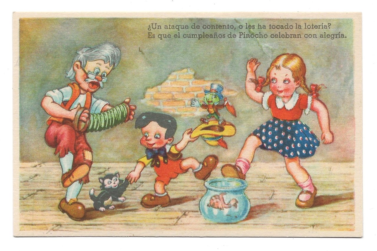 Cartolina Tarjeta Postal - PINOCHO (Pinocchio), anni '40