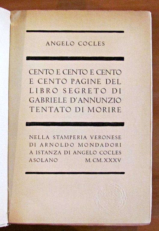 CENTO E CENTO E CENTO E CENTO PAGINE DEL LIBRO …