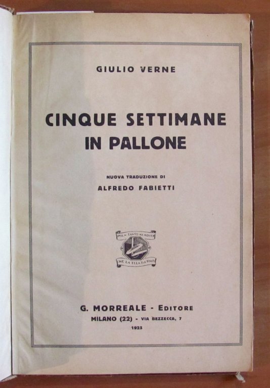 CINQUE SETTIMANE IN PALLONE, 1925 - ill. DUDREVILLE