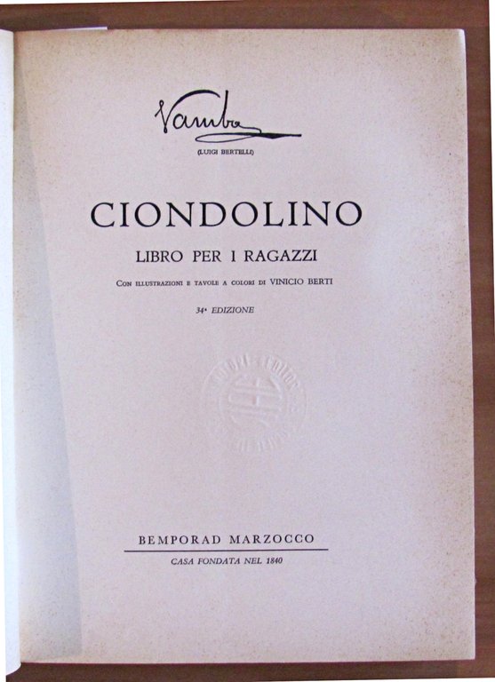 CIONDOLINO, 1965 - ill. Vinicio BERTI