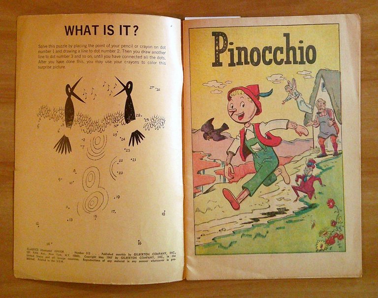 Classics Illustrated Junior PINOCCHIO N.513, 1967