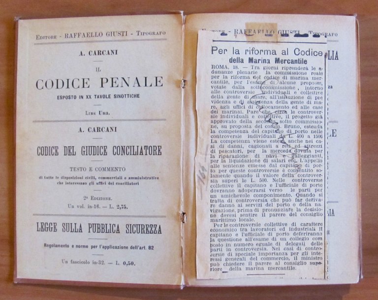 CODICE per la MARINA MERCANTILE del REGNO D'ITALIA, 1901