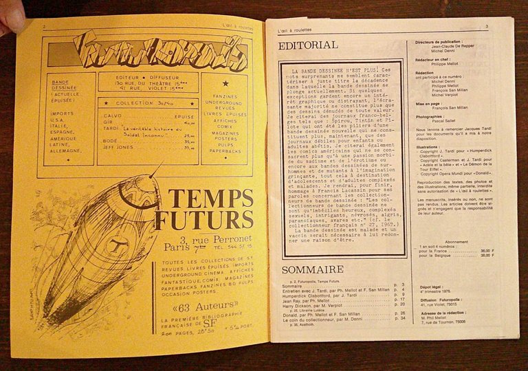 Collection L'OEIL A ROULETTES N.1 - Revue trimestrelle de bande …