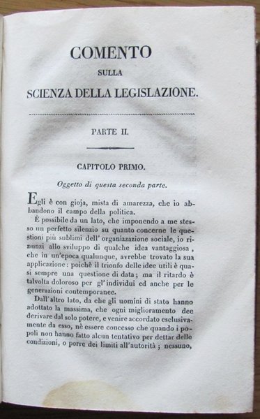 COMENTO SULLA SCIENZA DELLA LEGISLAZIONE DI G. FILANGERI