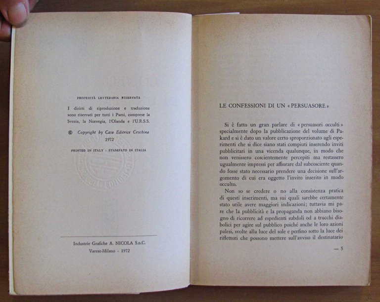 CONFESSIONI DI UN PERSUASORE, I ed. 1972 | Immagine Gallery 3