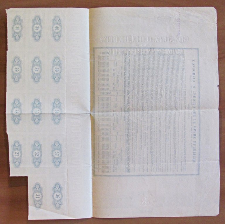 CONSORZIO DI CREDITO PER LE OPERE PUBBLICHE L. 500 N.005012, …