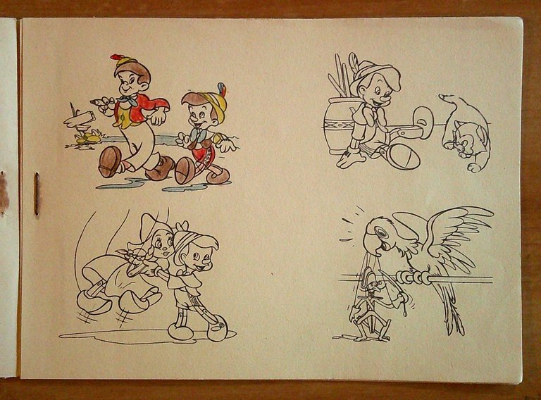 DECALCOMANIE PINOCCHIO con Tavole da dipingere, anni '40