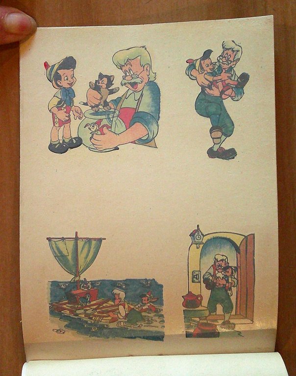 DECALCOMANIE PINOCCHIO con Tavole da dipingere, anni '40