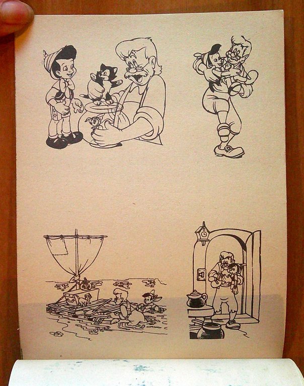 DECALCOMANIE PINOCCHIO con Tavole da dipingere, anni '40