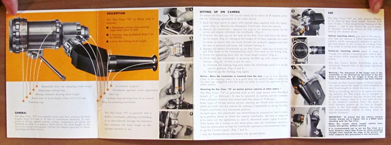 Depliant PAN CINOR 16mm - INSTRUCTIONS FOR USE - REFLEX