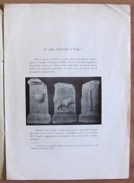 DI DUE LAMELLE LETTERATE rinvenute a POLA; IL CULTO D'ERCOLE …