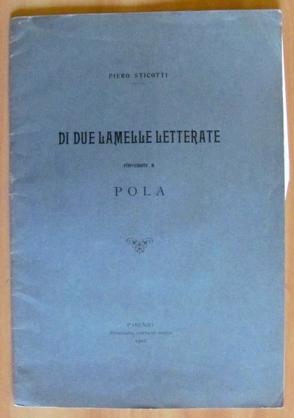 DI DUE LAMELLE LETTERATE rinvenute a POLA; IL CULTO D'ERCOLE …