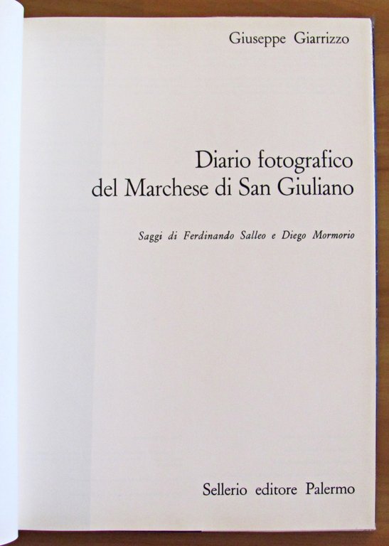 DIARIO FOTOGRAFICO DEL MARCHESE DI SAN GIULIANO