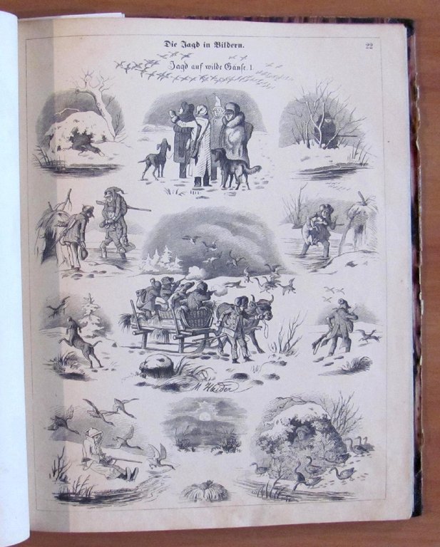 DIE JAGD IN BILDERN - fine '800 - ill. HAIDER …