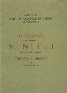 Discorso Dell'Onorevole Francesco Nitti, Ministro Del Tesoro, Sul V Prestito …