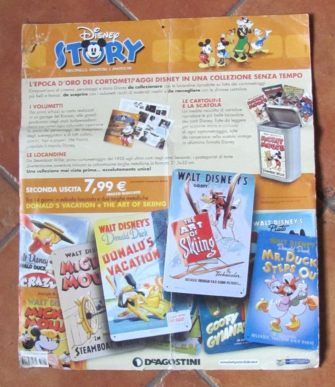 DISNEY STORY N.1 - Libro + LOCANDINA in METALLO MICKEY …