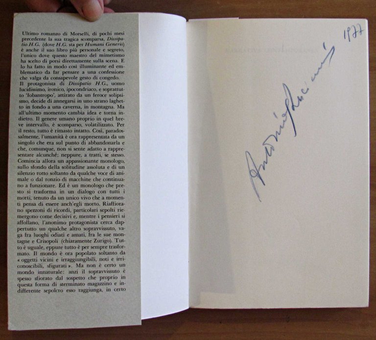 DISSIPATIO H.G. - Collana Narrativa Contemporanea, I ed. 1977 | Immagine Gallery 2