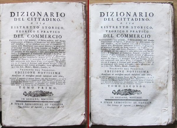 DIZIONARIO DEL CITTADINO O SIA RISTRETTO STORICO, TEORICO E PRATICO …