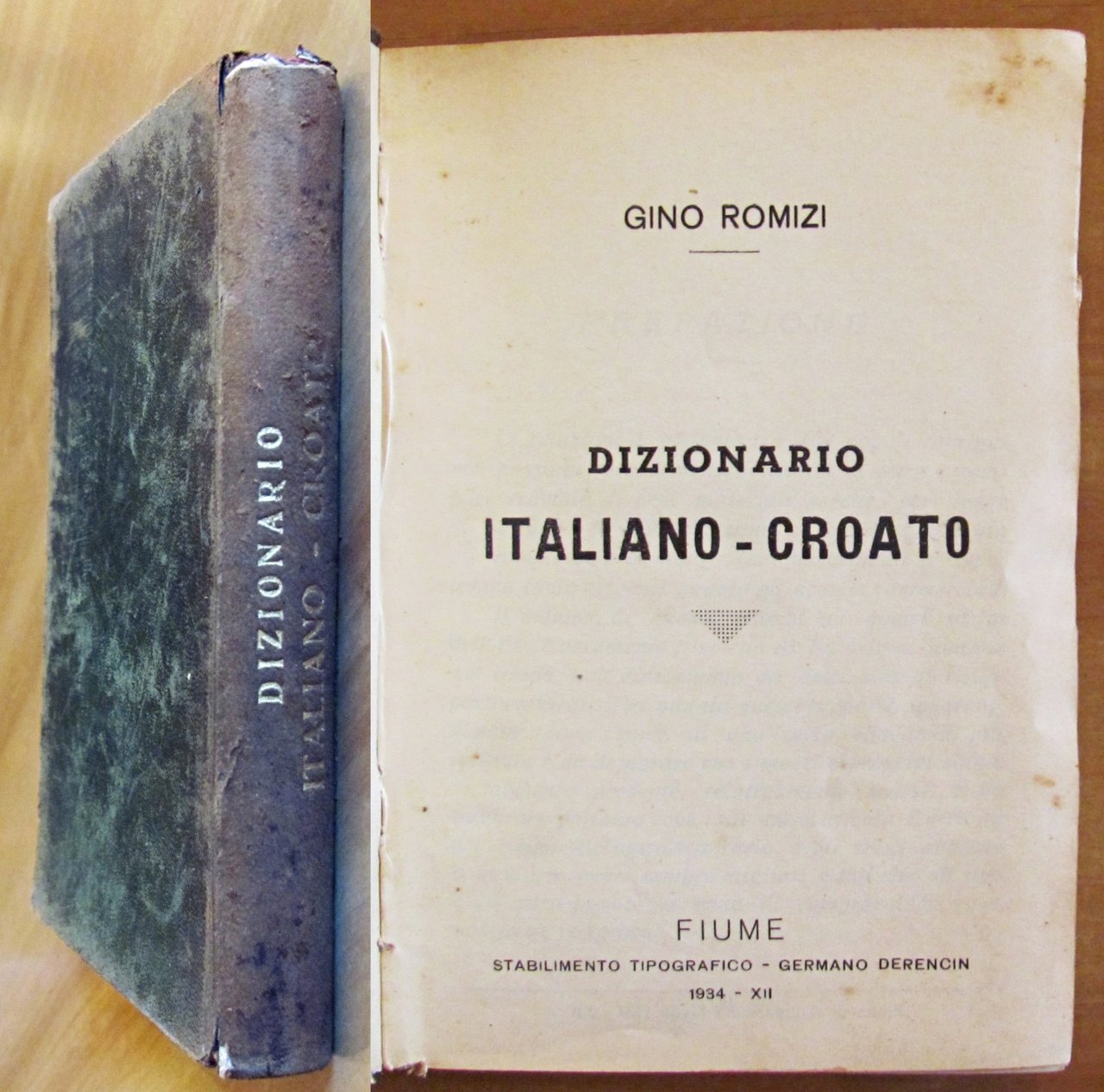 DIZIONARIO ITALIANO - CROATO, 1934