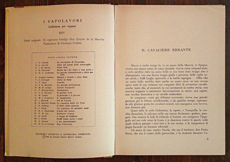 DON CHISCIOTTE - Coll. I Capolavori, 1955 - ill. NARDINI