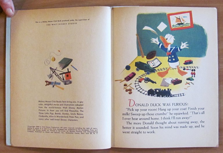 DONALD DUCK'S ADVENTURE - Collana Mickey Mouse Club Book, 1950