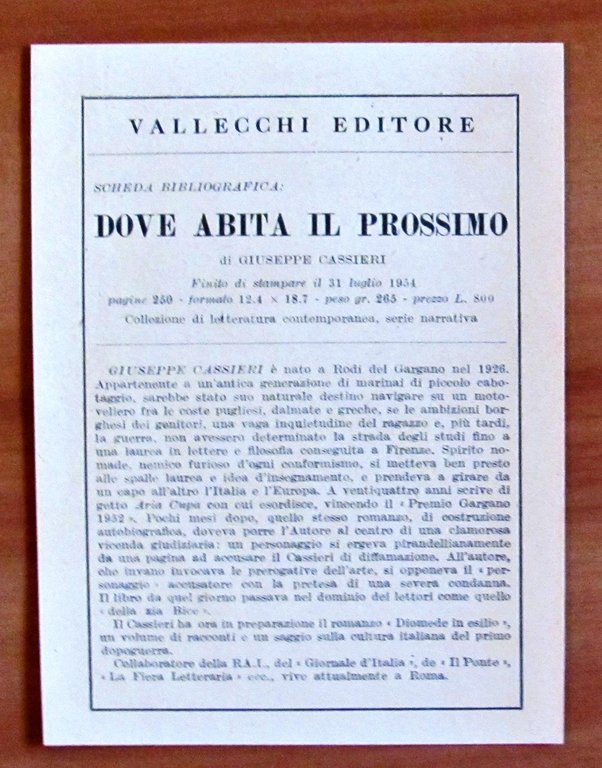 DOVE ABITA IL PROSSIMO