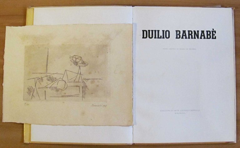 DUILIO BARNABE' con Incisione Originale Numerata e Firmata in Tiratura …