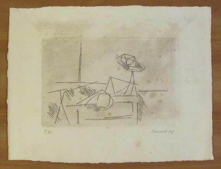 DUILIO BARNABE' con Incisione Originale Numerata e Firmata in Tiratura …