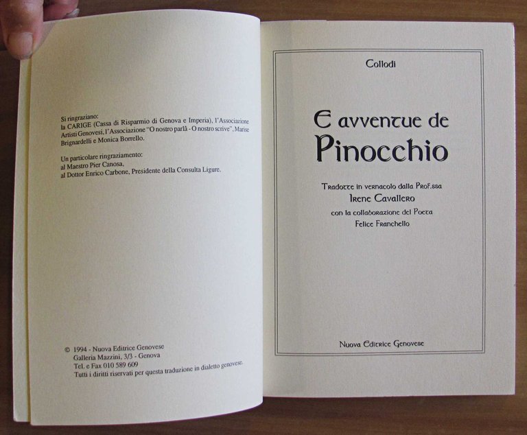E AVVENTUE DE PINOCCHIO, 1994 - Dialetto Genovese - ill. … | Immagine Gallery 2